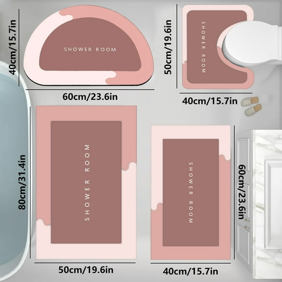 Fmbmuo Bathroom Rug Set 16 Piece - Super Absorbent Quick Dry Chenille Bath Mats & Toilet Rug,Non Slip Machine Washable,Extra Thick Shaggy Floor Mat for Shower Tub Sink