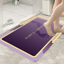 Fmbmuo Bathroom Rugs Rubber Backed Art Deco Flat Pile Oval Bathroom Rugs 16x24in Rubber Purple