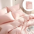 thumbnail image 1 of Fmbmuo All-Season Bedding Set Breathable 4 Piece Non-Woven Fabric Twin Traditional Twin 1x Quilt Cover，1x Bed Sheet，2x Pillowcases Percale Pink, 1 of 5
