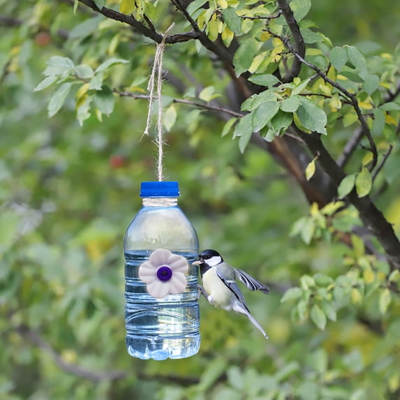 Fmbmuo Bird Feeders Pressure-Mounted Waterproof Bird Feeding Stations, White Plastic Hummingbird Feeder for Bird Lovers