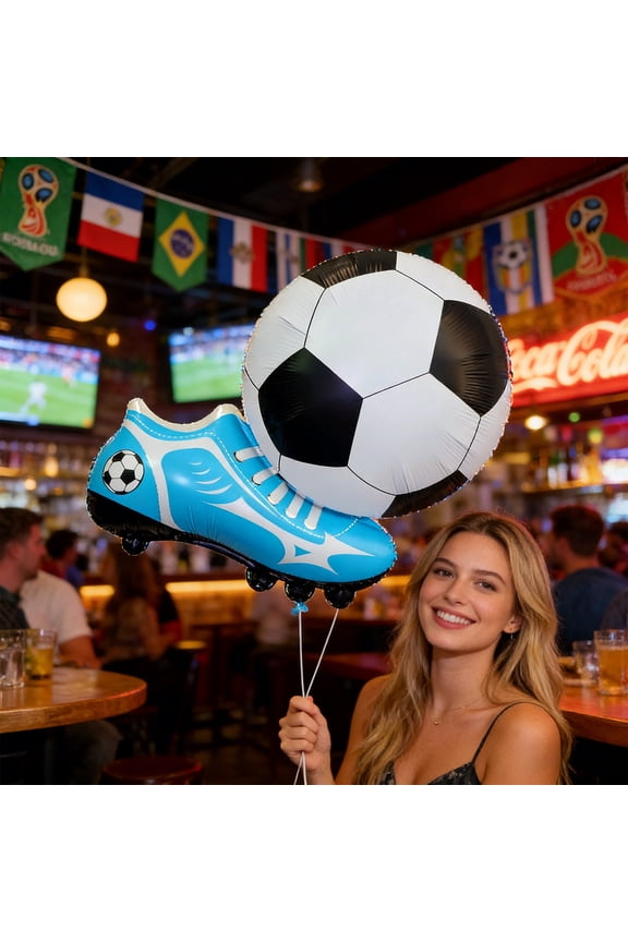 Blue Balloons Shoe-shaped Soccer Theme Indoor Decor, Minimalist Plastic 1 Pcs Decorations, for Home/Room