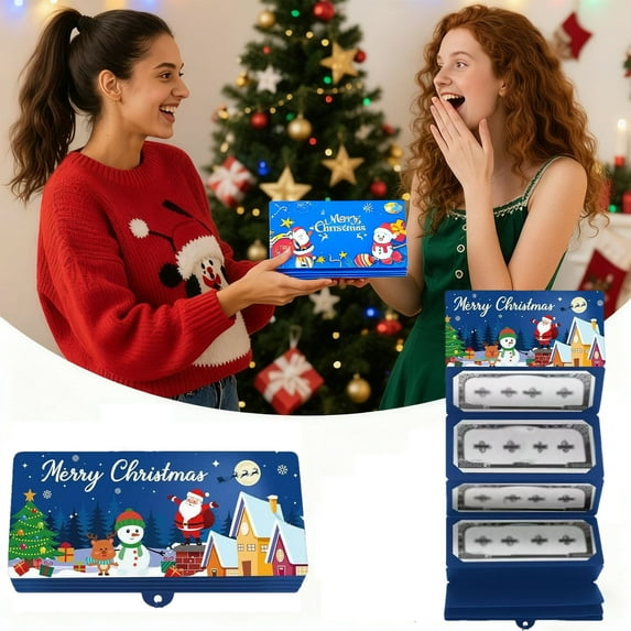 Fmbmuo Blue Christmas Money Holders for Cash Foldable Snowman Paper Christmas Gifts Single Piece for Adults