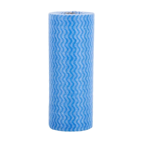Fmbmuo Blue Disposable Kitchen Cleaning Cloths Roll Non-Woven Perforated Paper Towel Replacement Wipes