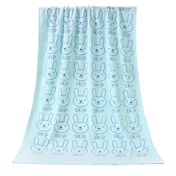 Fmbmuo Blue Large Beach Towels Cloth Reusable Easter Bunny Washcloths, Quick Dry 27.5" x 55" for Adult Men Women Soft Towels 1 Pcs