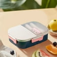 thumbnail image 1 of Fmbmuo Blue Lunch Containers Plastic Reusable Stackable Bento Box, 1.25 L 4-Compartment Airtight Food/Fruit Storage Containers Freezer and Dishwasher, 1 of 5