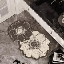 Fmbmuo Bohemian Bathroom Rugs Geometric Flat Pile Machine Washable Living Room Rug Rubber 16x24in Gray