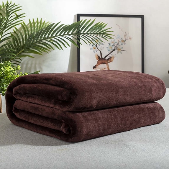 Fmbmuo Brown Couch Blankets Polyester Warm and Plush Modern for Couch, Bed, Living Room Solid Breathable 39.3*27.5 Inches