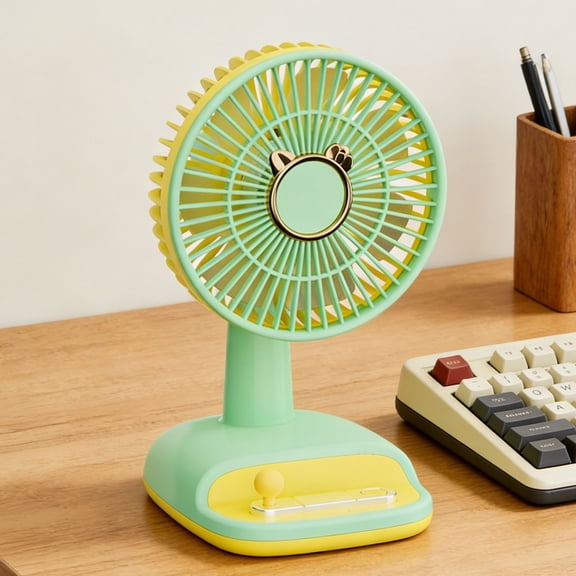 Fmbmuo Candy Color Mini Desktop Fan USB Rechargeable Small Fan Cute Cat Design Personal Air Circulator for Office Desk Summer Cooling