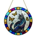 thumbnail image 1 of Fmbmuo Cat Suncatcher – Stained Glass Window Hanging,Stained Panel Hangings Wall Art Decor, 1 of 4