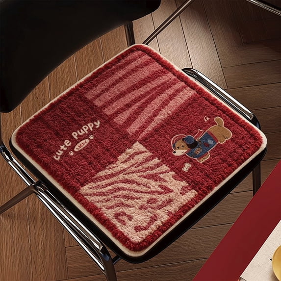 Fmbmuo Chair Cushions Flock Stain-Resistant Square Non-Slip for Office Chair, Multicolor Art Deco Warm Seat Cushion 14"x 14"