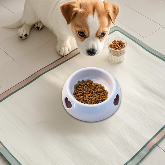 Fmbmuo Chew Proof Dog Bowls & Feeders Non-Slip Gray Plastic Cat Bowls, Easy to Clean Traditional Large Pet Bowls, Suitable for Singles Pets