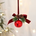 thumbnail image 1 of Fmbmuo Christmas Bow Bell Decorations - 3.35 Inch Mini Hanging Decor for Tree, Gifts, Wreaths & Crafts（Red）, 1 of 5