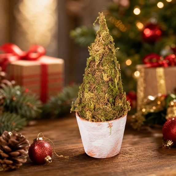 Fmbmuo Christmas Decor Creative Mini Tree Heart Shaped Desktop Ornament Festive Potted Decor for Desk and Shelf Ornaments,Green