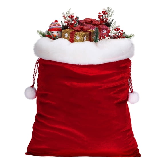 Fmbmuo Christmas Gift Bags Large Red 1Pcs Red Velvet Decorations Pastel Cloth Drawstring Christmas Bag for Wrapping Holiday Gift