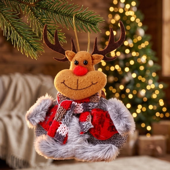 Fmbmuo Christmas Ornaments Christmas Tree Ornaments Fabric Doll Ornaments Santa Claus Snowman Doll Ornaments,Multicolor