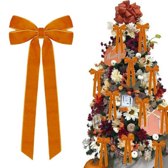 Fmbmuo Christmas Ornaments Shatterproof Tree Decorations 10 Inch Hanging Velvet Bows Home Thanksgiving Keepsake Ornaments Decorations