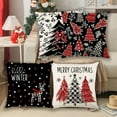 thumbnail image 1 of Fmbmuo Christmas Throw Pillow Covers 18x18 Inch Winter Print Beige Soft Decorations, Polyester Removable Cover Modern Set of 4 Pillow cases, for Christmas Holiday Decor, 1 of 5