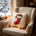 thumbnail image 1 of Fmbmuo Christmas Throw Pillow with Insert, 18x18 Inch Soft Plush Farmhouse Xmas Cushion for Sofa Couch Mantel​ Decor, 1 of 4