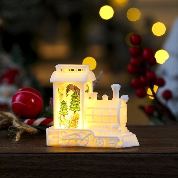Fmbmuo Christmas Train Engine Flameless Candle Plastic Candle Light Modern for Christmas Decorations