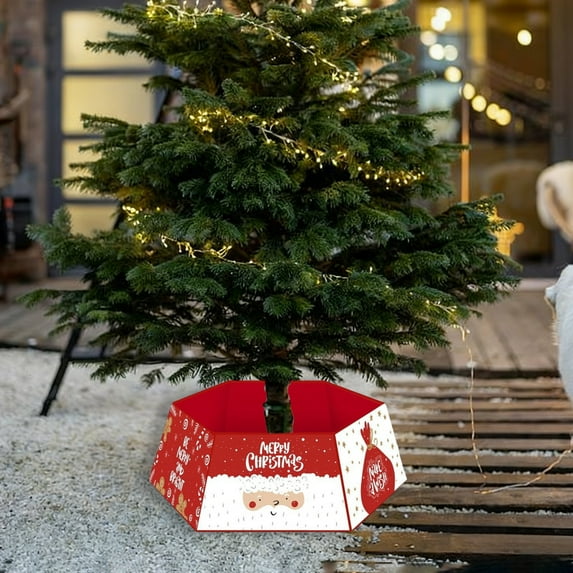 Fmbmuo Christmas Tree Collar Plaid 31 Inch Red Christmas Decorations, Farmhouse Polyester Cozy Vintage Tree Skirt for Festive Family Gatherings