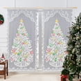 thumbnail image 1 of Fmbmuo Christmas Tree Sheer Curtains White Light Filtering Fade Resistant Decorations， Rod Pocket Modern 1 pcs UV Resistant Window Curtains， Bedroom/Living Room,79 Inch, 1 of 5