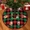 thumbnail image 1 of Fmbmuo Christmas Tree Skirt Plaid 35 Inch Green Christmas Decorations, Rustic Nylon,Spandex Festive Vintage Tree Skirt Good for Your Christmas Tree Display, 1 of 5