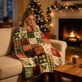 thumbnail image 1 of Fmbmuo Christmas Wreath Printed Throw Blanket , Warm Soft Cozy Gift Decorative , For Sofa Couch Bed Home Holiday Decoration, 1 of 7