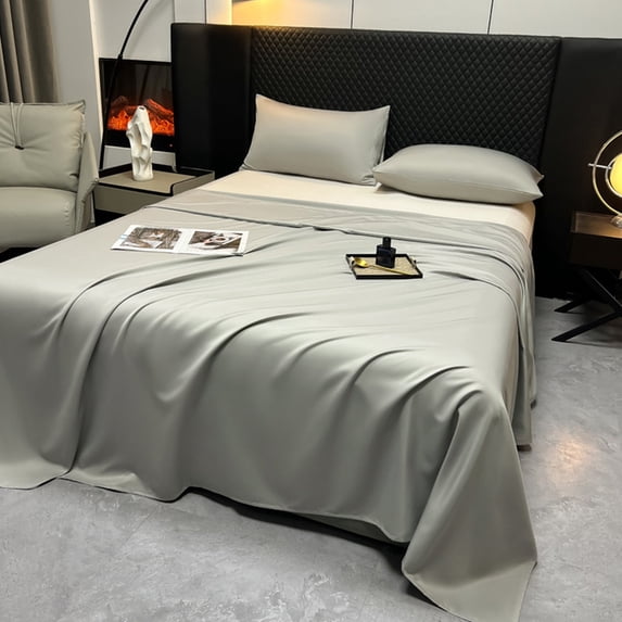 Fmbmuo Cloth Queen Sheet Set Sateen Cooling Technology 1 Piece 1x Bed Sheet Unisex Summer Gray
