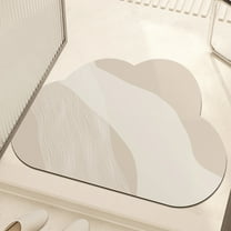 Fmbmuo Cloud Shape Bathroom Rugs Waterproof Flat Pile Bohemian Stone Bath Mat Rubber 16x24in D