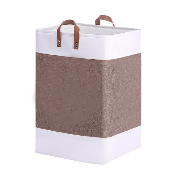 Fmbmuo Collapsible Laundry Basket Cotton with Dual Handles for Storage, 13" x 21" Brown Large Capacity Modern Tall Laundry Basket for Laundry Room