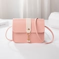 thumbnail image 1 of Fmbmuo Color Clash Square Bag – Pearl-Accented Mini Phone Purse (Black/Pink/Yellow/Beige/Wine Red), 1 of 3