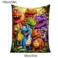 thumbnail image 1 of Fmbmuo Cute Smiling Dinosaurs Flannel HD Digital Print for Blanket/Bedding, 1 of 5