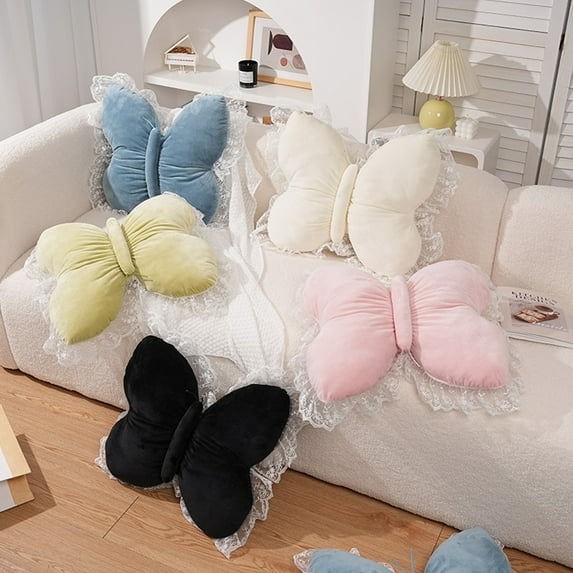 Fmbmuo Decorative Bow Knot Pillow for Couch & Bed - Solid Color Accent Cushion