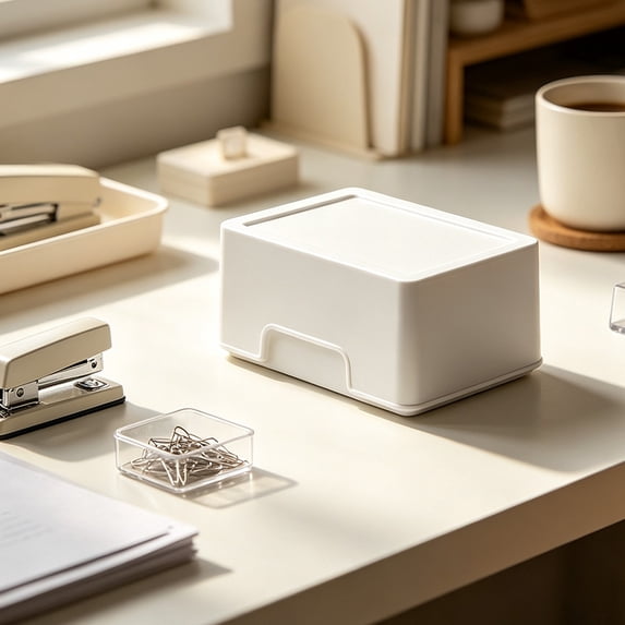 Fmbmuo Desk Storage Box With Lid , Reusable Card Storage Box Office Storage Boxes With Lids For Bathroom Bedroom Dorm Kitchen Door