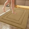 thumbnail image 1 of Fmbmuo Dirt Proof Living Room Rugs Rectangle Solid Color Beige Indoor/Outdoor Decorations, Traditional Non-Slip Absorbent Door Mat 16" x 24", 1 of 5