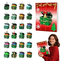 Fmbmuo Dumpster Christmas Ornament Acrylic Advent Calendar 2025, Decorations 24 Days Multicolor Christmas Countdown Decor ,Christmas Vacation Ornaments