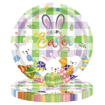 Fmbmuo Easter Bunny Egg Disposable Paper Plates - 7 Inch - 20 Count - Party Supplies