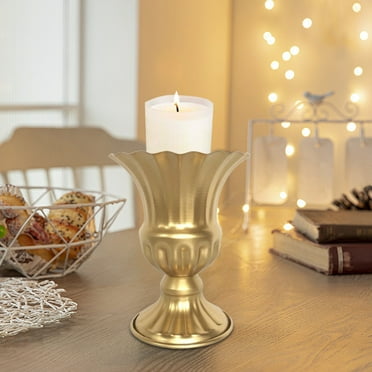 Fmbmuo European Vintage Iron Candle Cup - Decorative Floral Vase for Weddings, Table Centerpieces