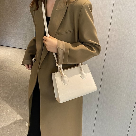 Fmbmuo Fashion HandBags Zipper Medium Embossed Bags for Women, Work Multi-Functional PU Valentine's and Birthday Gift Beige