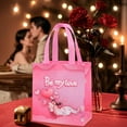 thumbnail image 1 of Fmbmuo Fashion Packaging Gift Bag Valentine's Day Medium Bags for Gift, Non-Woven Fabric Shoulder Strap Travel Valentine's and Birthday Gift Pink, 1 of 5