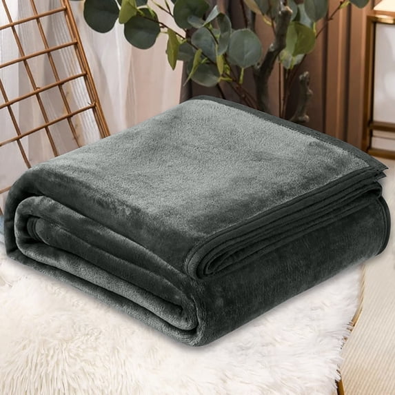 Fmbmuo Flannel Weighted Blankets Thick and Warm Gray Minimalist Reversible for Adults Solid Available in Various Sizes