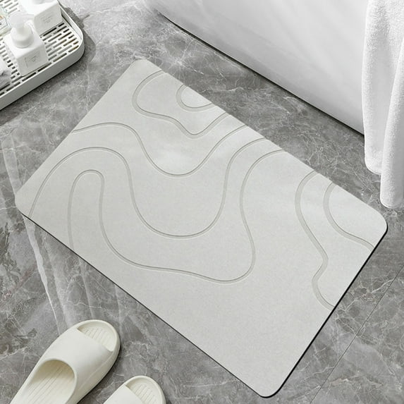 Fmbmuo Flat Pile Bathroom Rugs Non-Slip Backing Modern Rectangle Bath Mats for Bathroom 15.4x23.6in Silica gel C