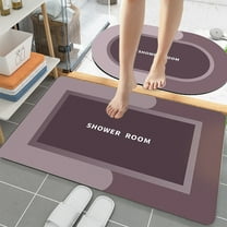 Fmbmuo Flat Pile Bathroom Rugs Rubber Backed Geometric Minimalist Bathroom Rugs Sets 2 Piece Polyester Red