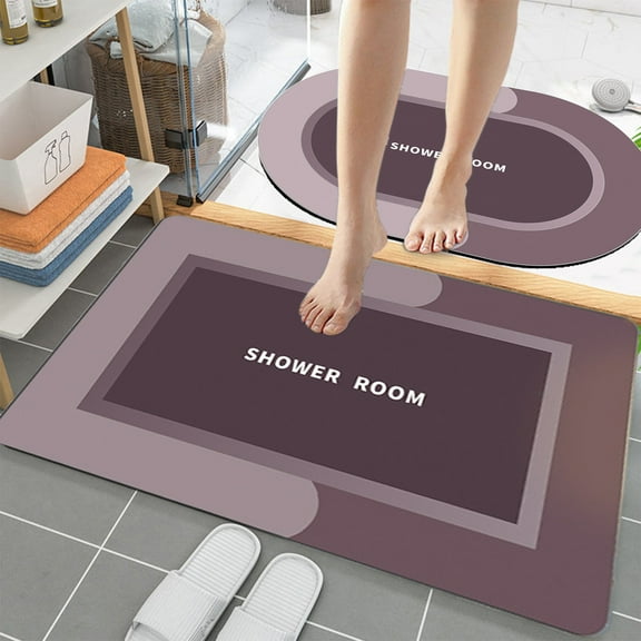 Fmbmuo Flat Pile Bathroom Rugs Rubber Backed Geometric Minimalist Bathroom Rugs Sets 2 Piece Polyester Red