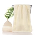 thumbnail image 1 of Fmbmuo Flock Bath Towels Yellow Soft Vertical Stripe Washcloths, Washable for Adult Men Women Absorbent 12 x 24 inch Towels 1 Pcs, 1 of 5