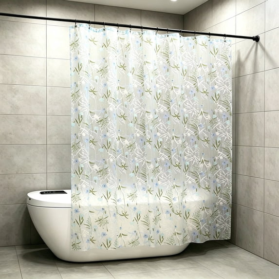 Fmbmuo Floral Print Shower Curtain 72x31.5 Inch Waterproof Lightweight EVA Bathroom Curtain with Reinforced Holes and Hooks Home Decor,Multicolor