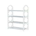 thumbnail image 1 of Fmbmuo Freestanding Shoe Rack Metal 4 Tier Organizer, Space Saving and Easy Assembly Art Deco Portable Shoe Rack (White), 1 of 4
