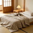 thumbnail image 1 of Fmbmuo Friendly Velvet Embossing Summer Quilt Lightweight Cooling Air Conditioner Blanket Machine Washable Full/Queen Size (Beige), 1 of 5