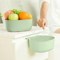 thumbnail image 1 of Fmbmuo Fruit Basket Carrying Handles Plastic Stackable for Storage, Oval Modern Green 8.7" x 7" Storage Bins for Kitchen, 1 of 5