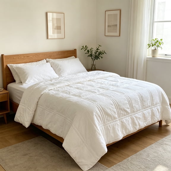 Fmbmuo Gauze Summer Quilt Cloud Soft Voile Washed Cotton Lightweight Breathable Air Conditioner Blanket Machine Washable Full Size (Beige)